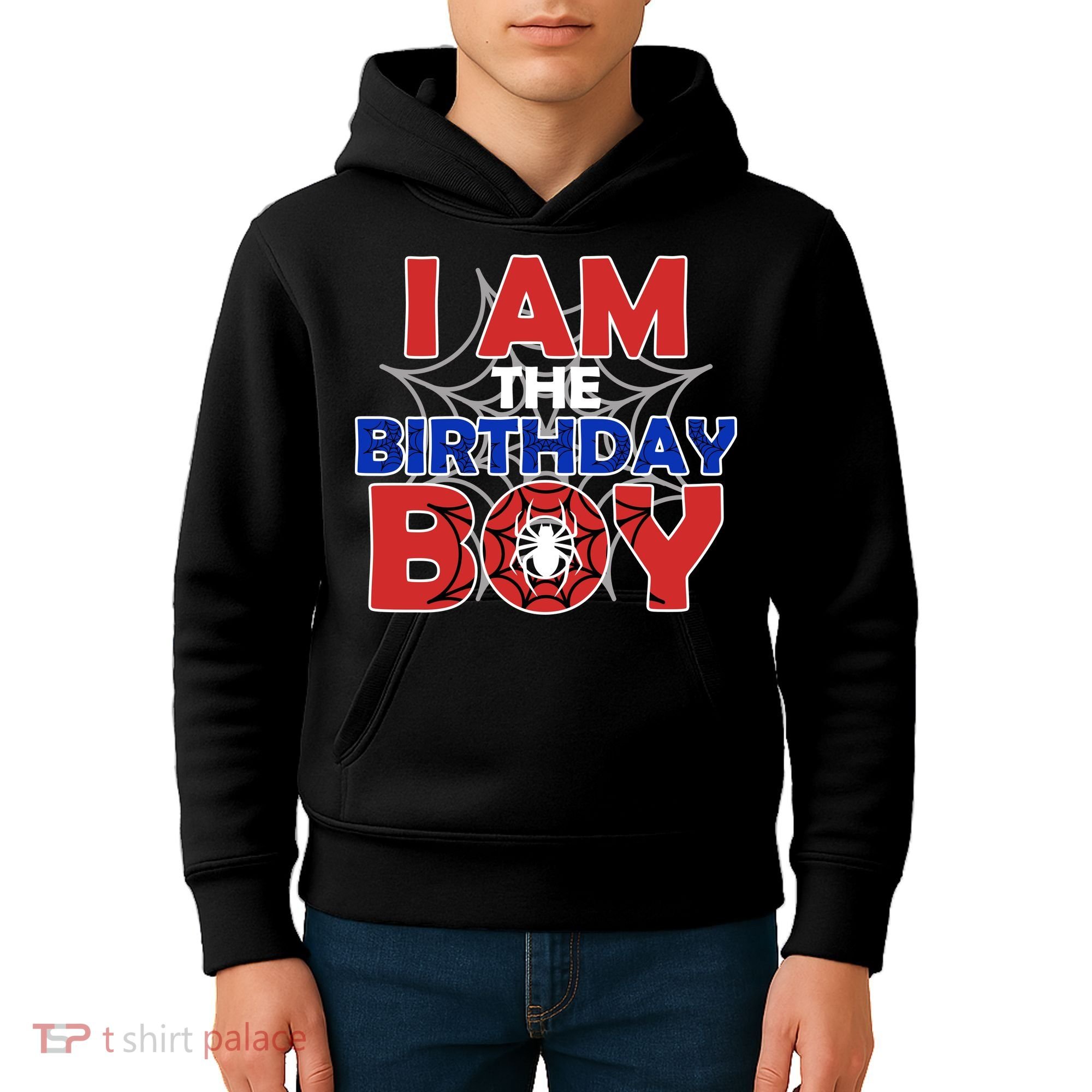 I Am The Birthday Boy Spider Party Kids Hoodie