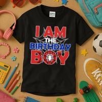 I Am The Birthday Boy Spider Party Kids T-Shirt thumb 3