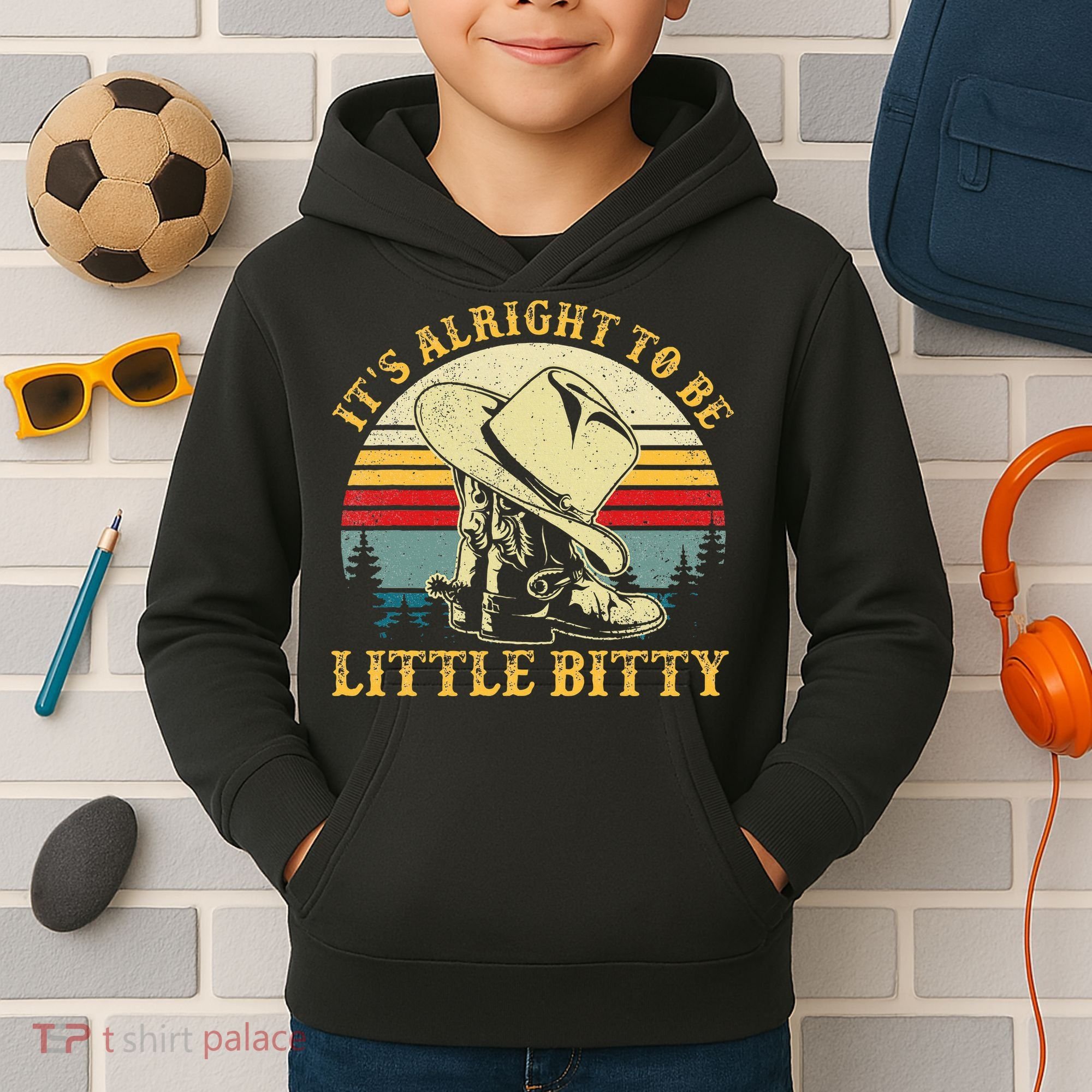 It’S Alright To Be Little Bitty Country Music Kids Hoodie