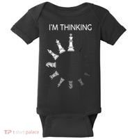I Am Thinking Chess Pieces I’m Thinking Chess Player Baby Bodysuit thumb 0