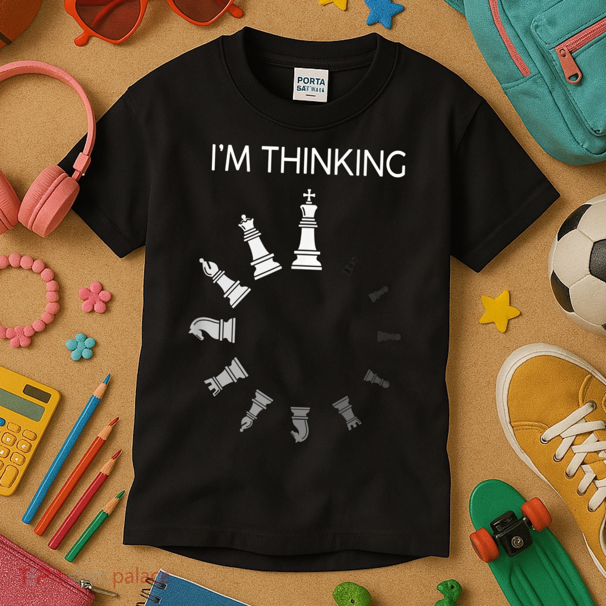 I Am Thinking Chess Pieces I’m Thinking Chess Player Kids T-Shirt