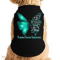 I Am The Storm Ovarian Cancer Awareness Butterfly Doggie Tank thumb 0