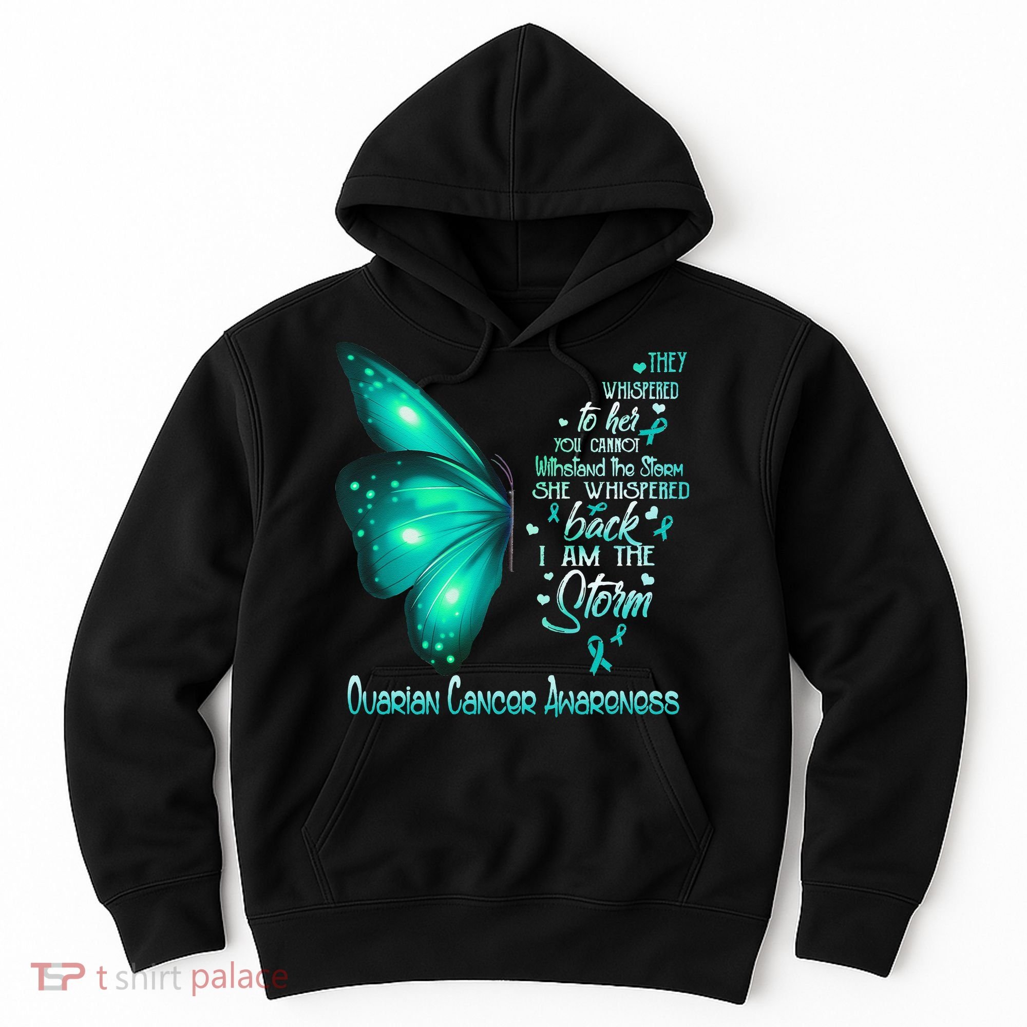 I Am The Storm Ovarian Cancer Awareness Butterfly Hoodie