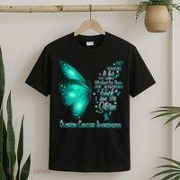 I Am The Storm Ovarian Cancer Awareness Butterfly T-Shirt thumb 2