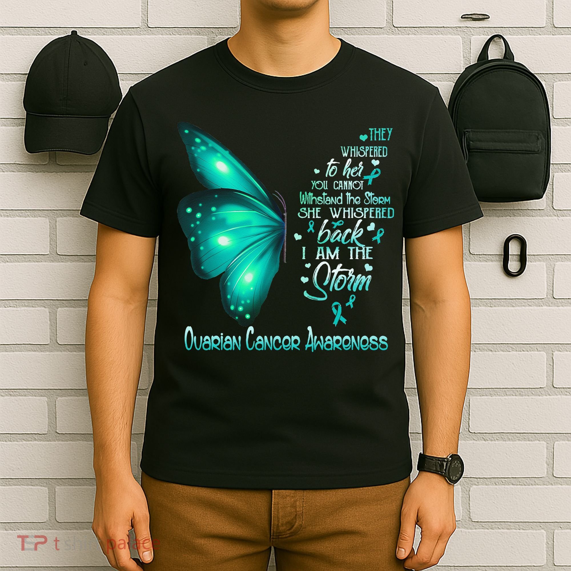 I Am The Storm Ovarian Cancer Awareness Butterfly T-Shirt