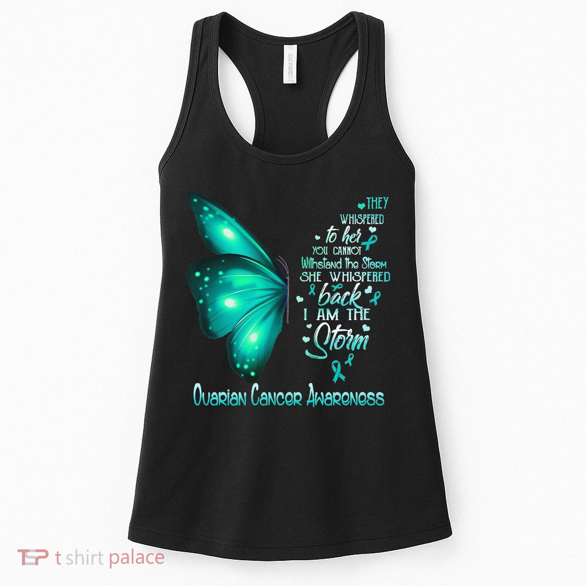 I Am The Storm Ovarian Cancer Awareness Butterfly Women's Tank Top
