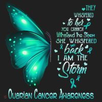 I Am The Storm Ovarian Cancer Awareness Butterfly Hat thumb 2