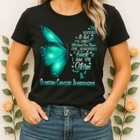 I Am The Storm Ovarian Cancer Awareness Butterfly Women's T-Shirt thumb 2