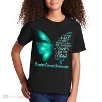 I Am The Storm Ovarian Cancer Awareness Butterfly Kids T-Shirt thumb 2