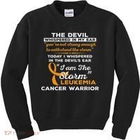 I Am The Storm Leukemia Cancer Warrior Kids Sweatshirt thumb 0
