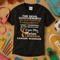 I Am The Storm Leukemia Cancer Warrior Kids T-Shirt thumb 3