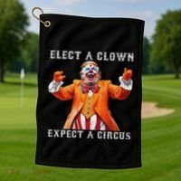 Impeach Anti Trump Elect A Clown Expect A Circus Golf Towel thumb 1