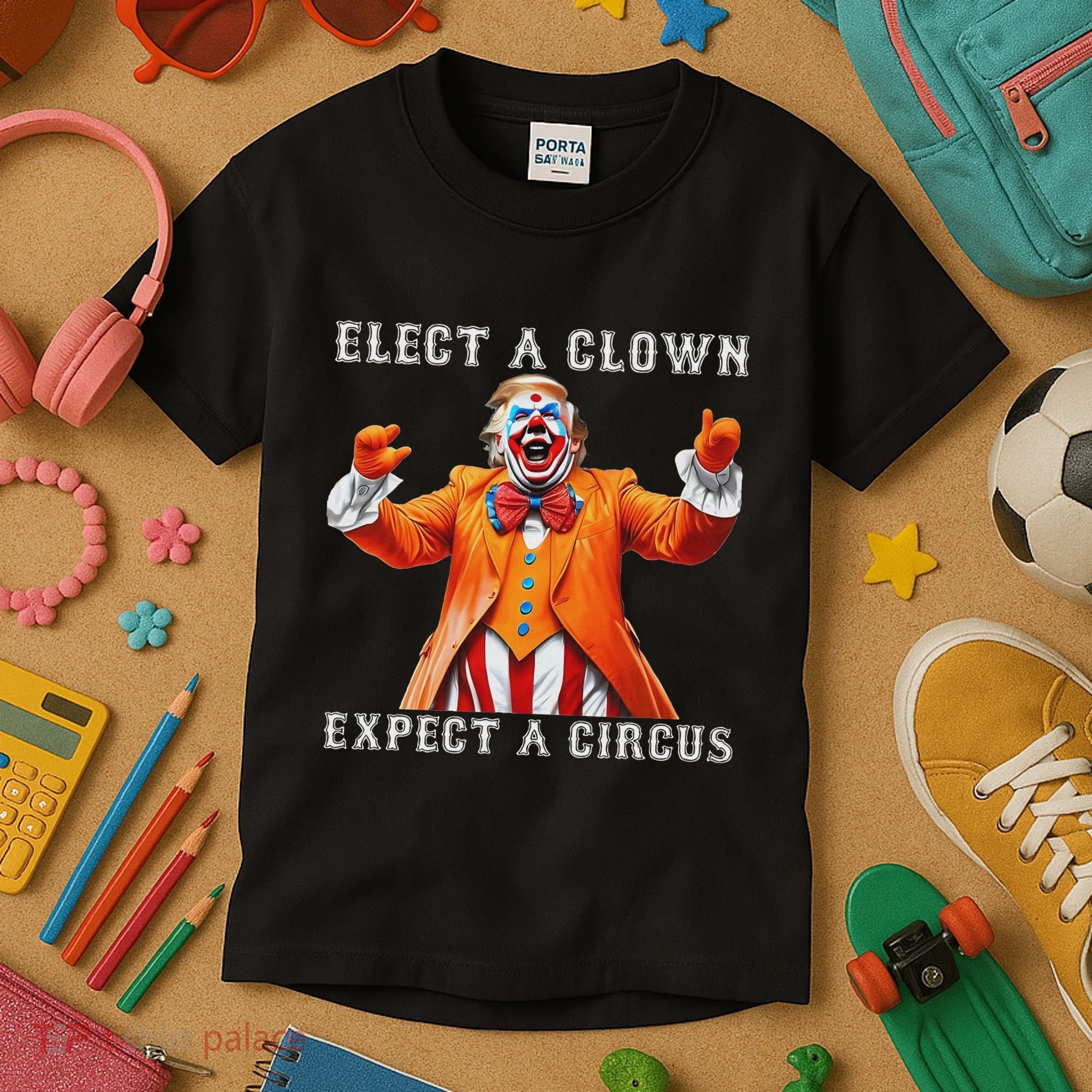 Impeach Anti Trump Elect A Clown Expect A Circus Kids T-Shirt