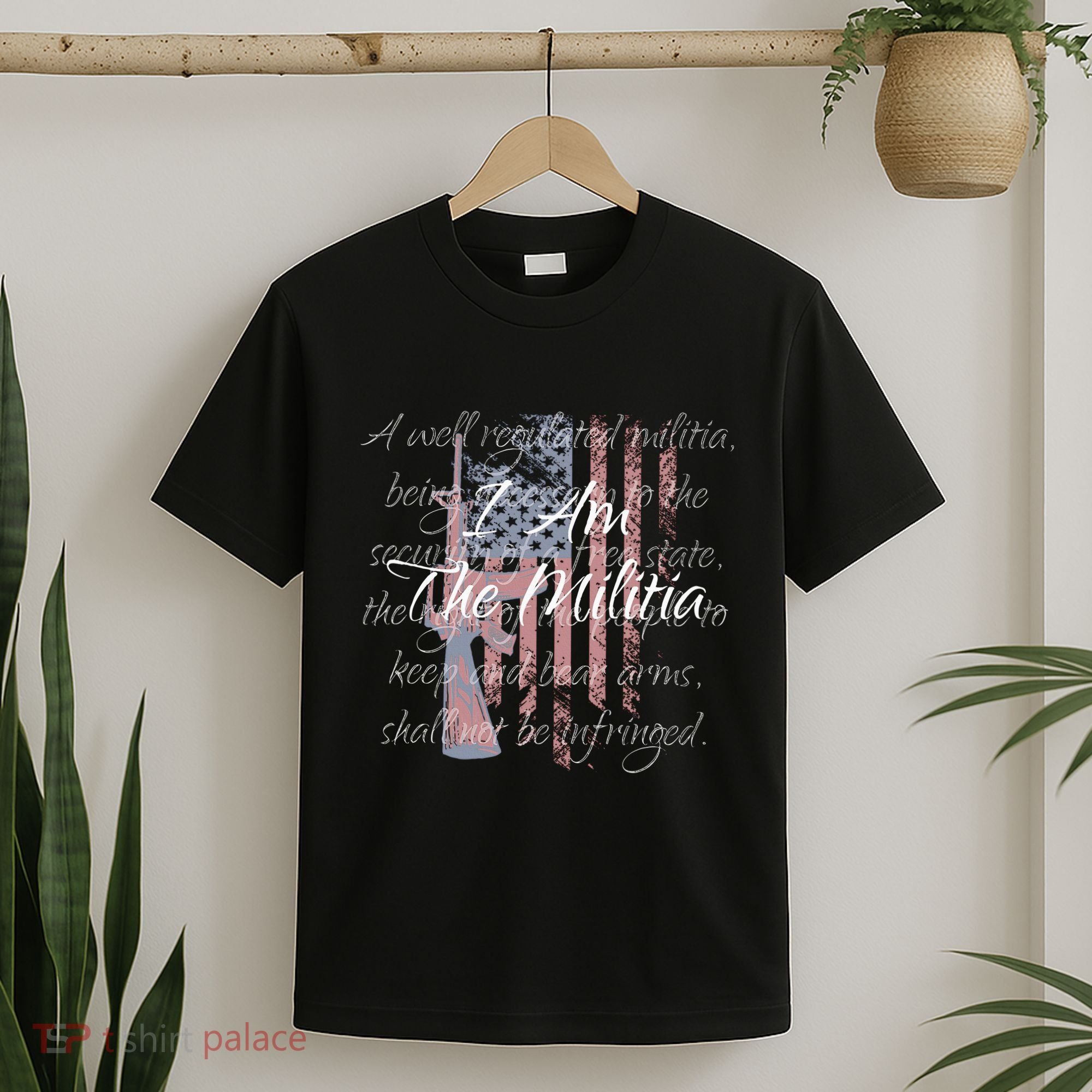 I Am The Militia Pro 2nd Amendment Proud American Flag Gift T-Shirt