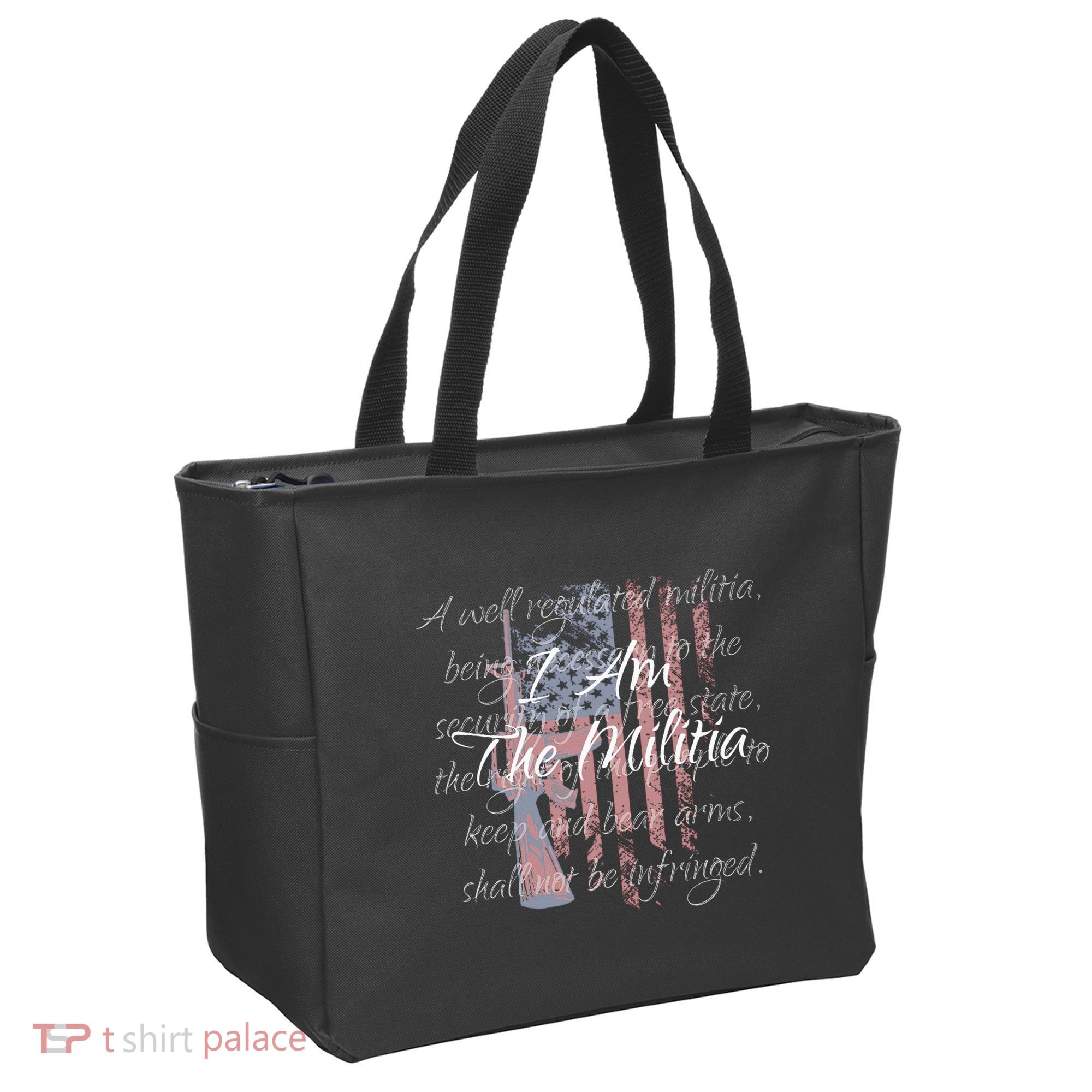 I Am The Militia Pro 2nd Amendment Proud American Flag Gift Tote Bag