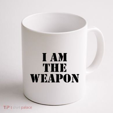 I Am The Weapon Hands OFF Protest  Coffee Mug back