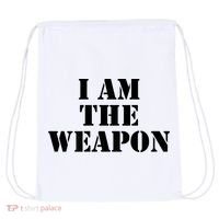 I Am The Weapon Hands OFF Protest  Drawstring Bag thumb 0