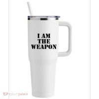 I Am The Weapon Hands OFF Protest  40oz Vacuum Insulated Stainless Steel Travel Tumbler thumb 0