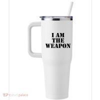 I Am The Weapon Hands OFF Protest  40oz Vacuum Insulated Stainless Steel Travel Tumbler thumb 2