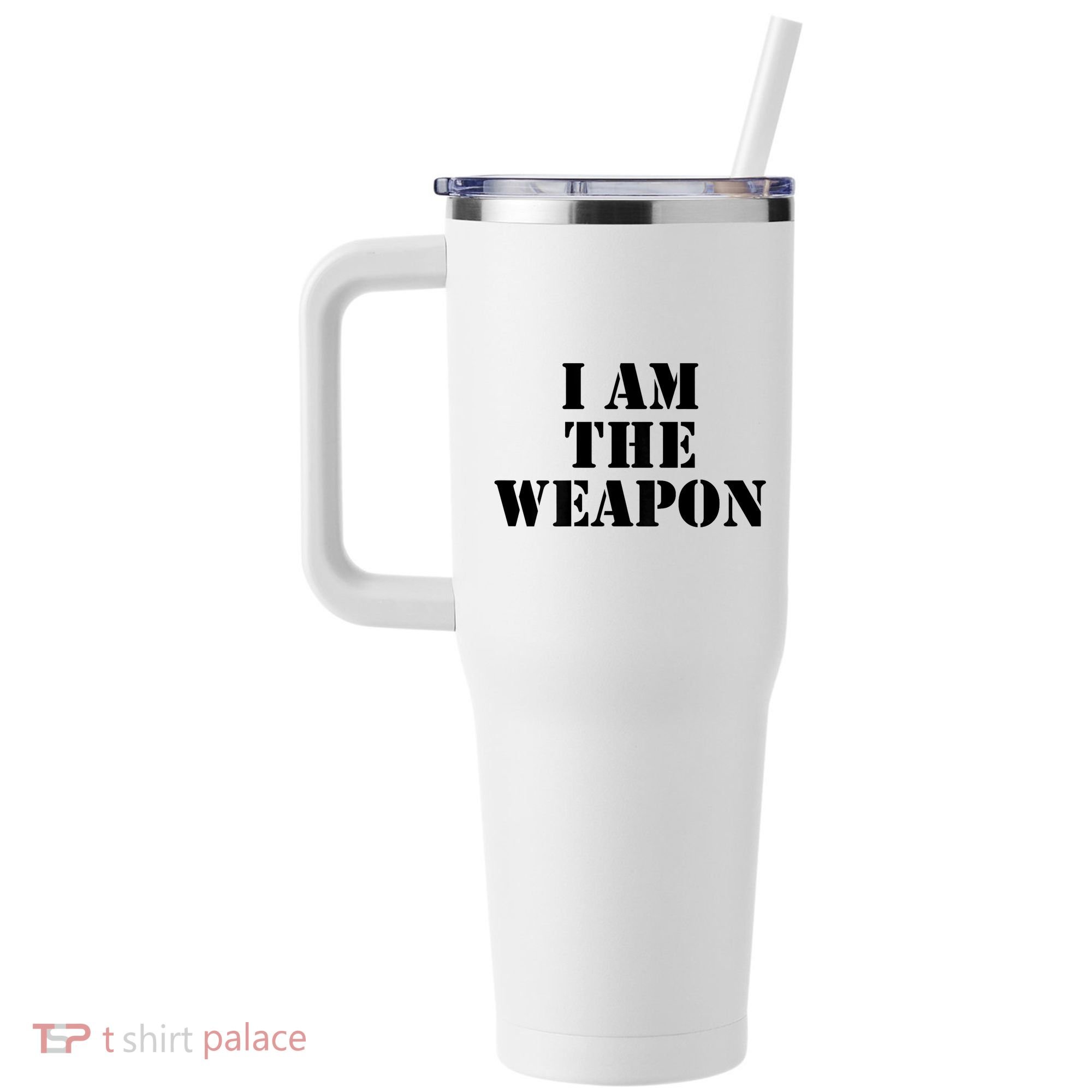 I Am The Weapon Hands OFF Protest  40oz Vacuum Insulated Stainless Steel Travel Tumbler
