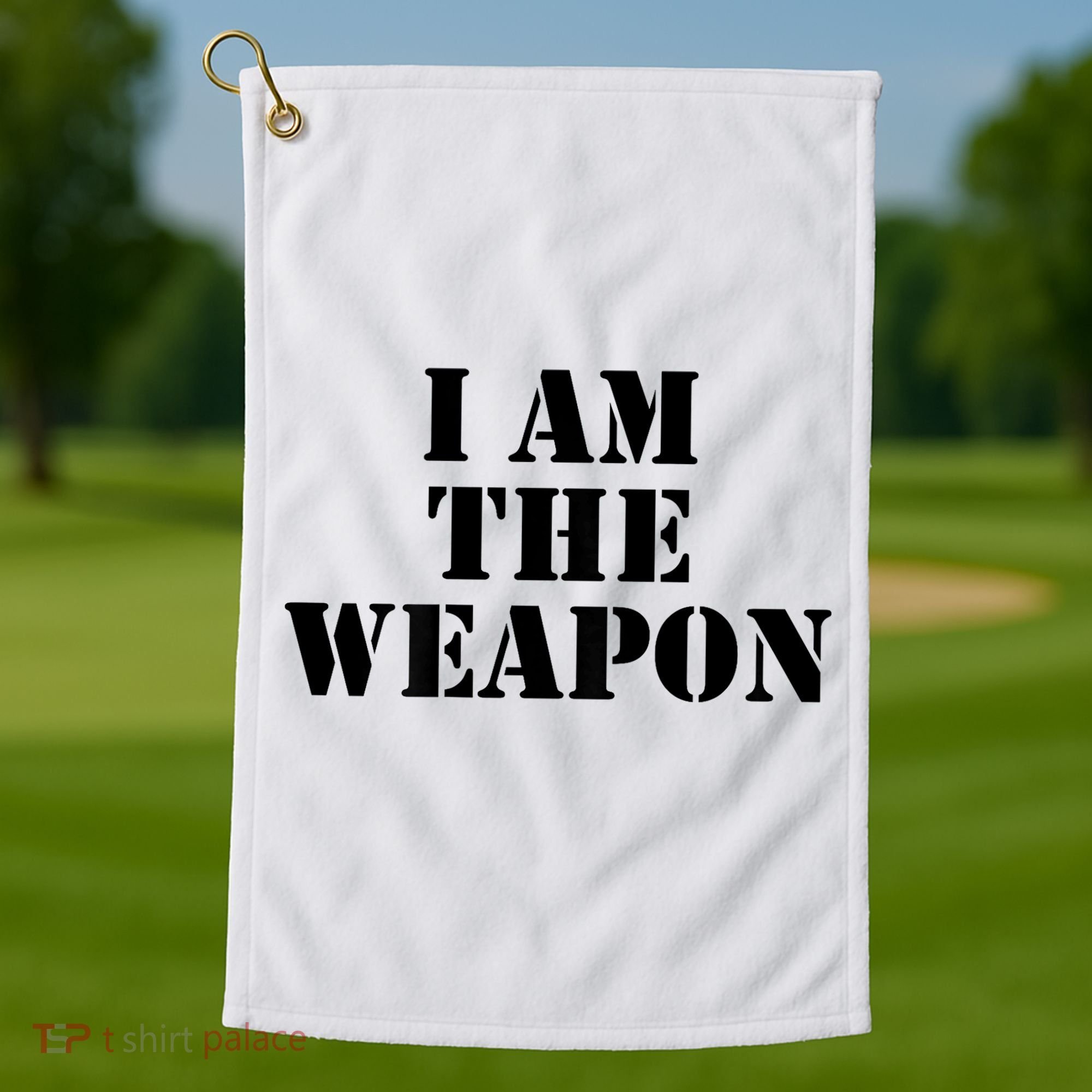 I Am The Weapon Hands OFF Protest  Golf Towel