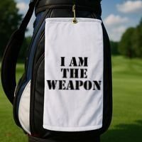 I Am The Weapon Hands OFF Protest  Golf Towel thumb 2