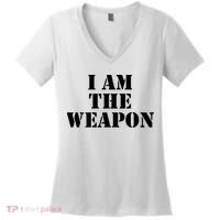 I Am The Weapon Hands OFF Protest  Women's V-Neck T-Shirt thumb 0