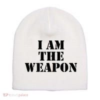I Am The Weapon Hands OFF Protest  Short Acrylic Beanie thumb 0