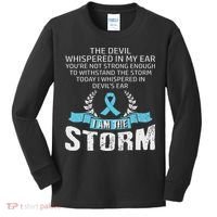 I Am The Storm Prostate Cancer Awareness Kids Long Sleeve Shirt thumb 0