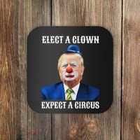 Impeach Anti Trump Elect A Clown Expect A Circus Fun Gift Coaster thumb 0