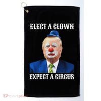 Impeach Anti Trump Elect A Clown Expect A Circus Fun Gift Golf Towel thumb 0
