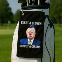 Impeach Anti Trump Elect A Clown Expect A Circus Fun Gift Golf Towel thumb 2