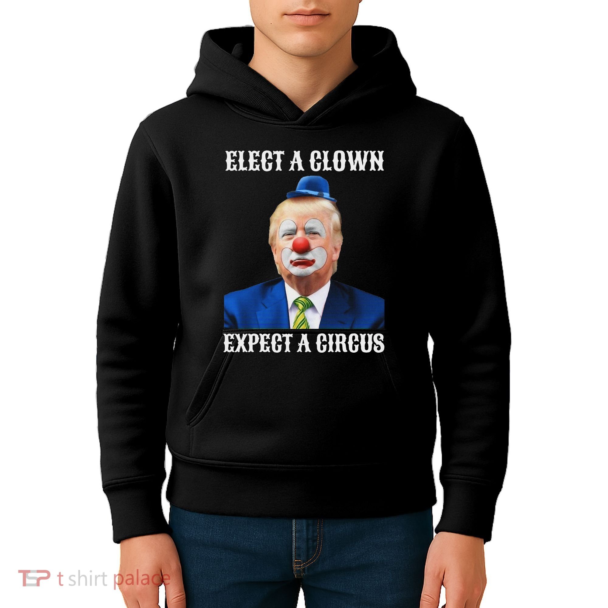 Impeach Anti Trump Elect A Clown Expect A Circus Fun Gift Kids Hoodie