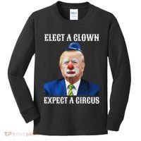 Impeach Anti Trump Elect A Clown Expect A Circus Fun Gift Kids Long Sleeve Shirt thumb 0