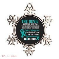 I Am The Storm Ovarian Cancer Warrior Funny Gift Ornament thumb 0