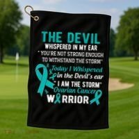 I Am The Storm Ovarian Cancer Warrior Funny Gift Golf Towel thumb 1