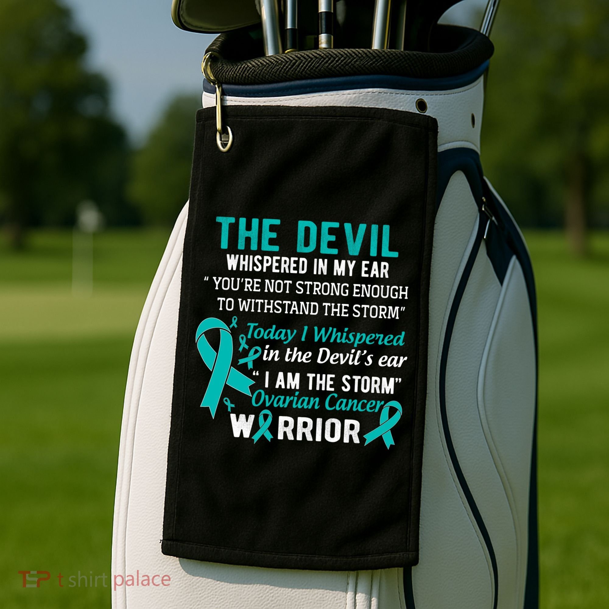I Am The Storm Ovarian Cancer Warrior Funny Gift Golf Towel