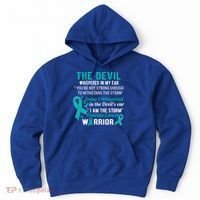 I Am The Storm Ovarian Cancer Warrior Funny Gift Hoodie thumb 0
