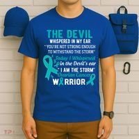 I Am The Storm Ovarian Cancer Warrior Funny Gift T-Shirt thumb 6