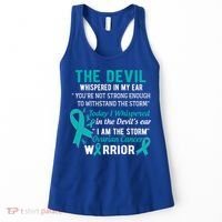 I Am The Storm Ovarian Cancer Warrior Funny Gift Women's Tank Top thumb 0
