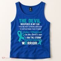 I Am The Storm Ovarian Cancer Warrior Funny Gift Tank Top thumb 2
