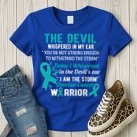 I Am The Storm Ovarian Cancer Warrior Funny Gift Women's T-Shirt thumb 3