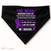 I Am The Storm Pancreatic Cancer Warrior Gift USA-Made Doggie Bandana thumb 0