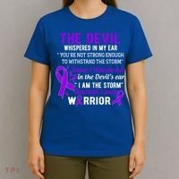I Am The Storm Pancreatic Cancer Warrior Gift T-Shirt thumb 4