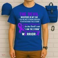 I Am The Storm Pancreatic Cancer Warrior Gift T-Shirt thumb 6