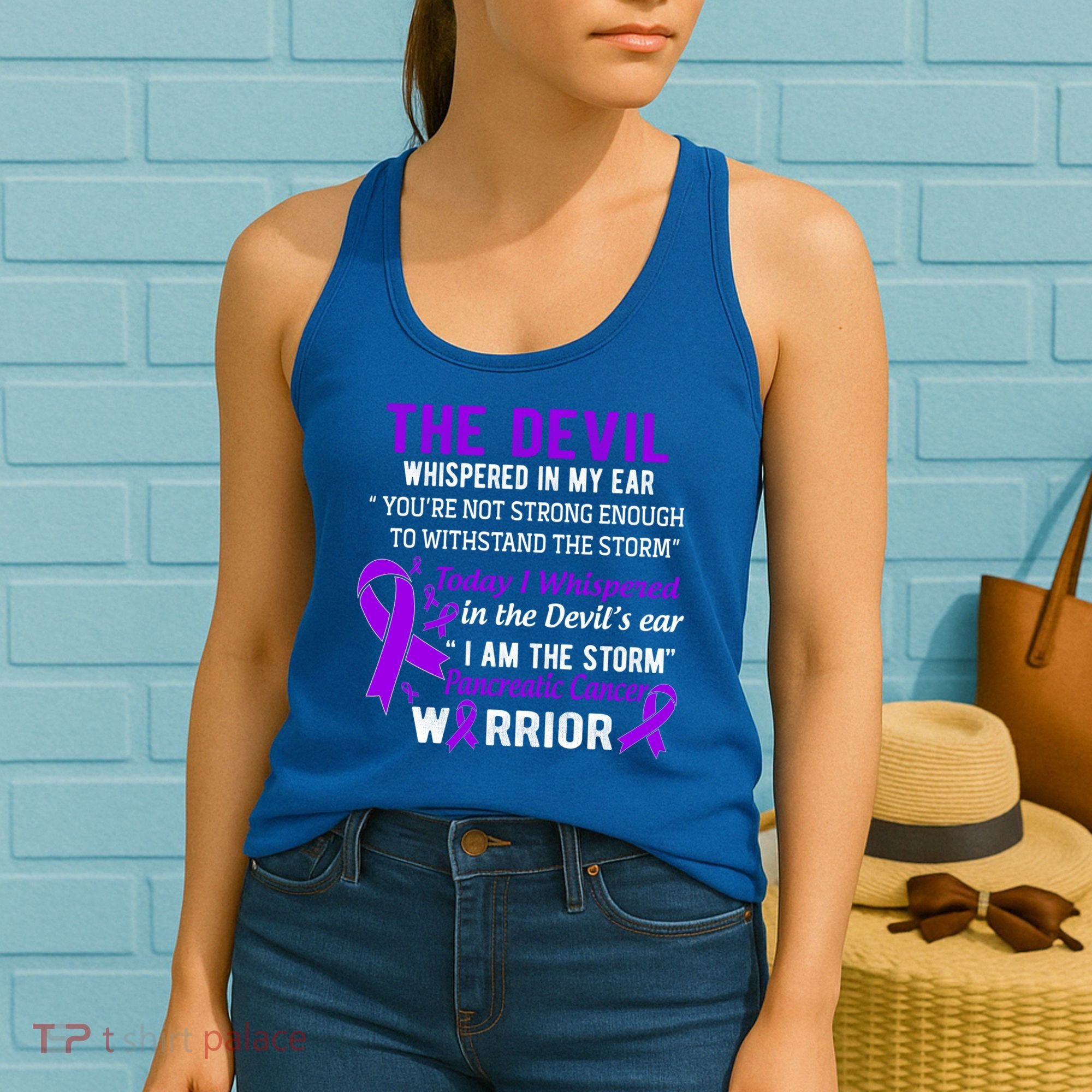 I Am The Storm Pancreatic Cancer Warrior Gift Women's Tank Top