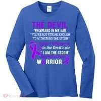 I Am The Storm Pancreatic Cancer Warrior Gift Women's Long Sleeve Shirt thumb 0