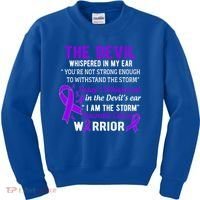 I Am The Storm Pancreatic Cancer Warrior Gift Kids Sweatshirt thumb 0