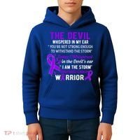 I Am The Storm Pancreatic Cancer Warrior Gift Kids Hoodie thumb 4