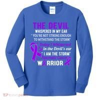 I Am The Storm Pancreatic Cancer Warrior Gift Kids Long Sleeve Shirt thumb 0